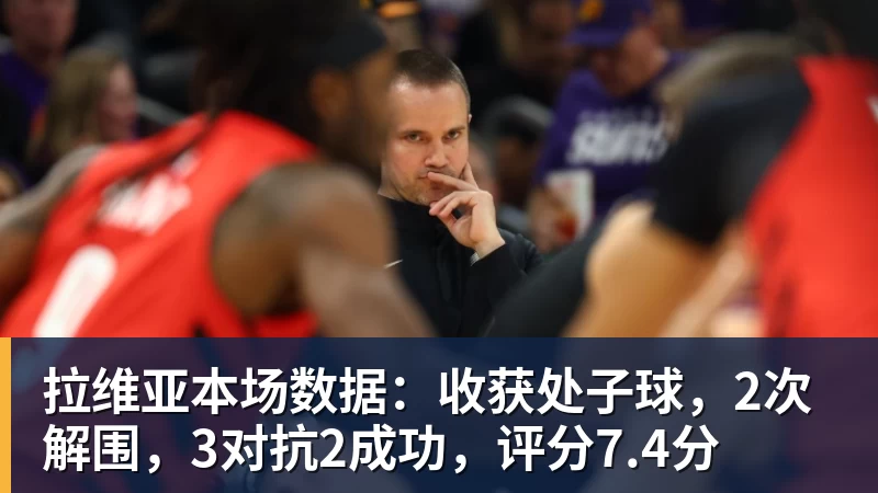 尊龙凯时拉维亚本场数据:收获处子球,2次解围,3对抗2成功,评分7.4分